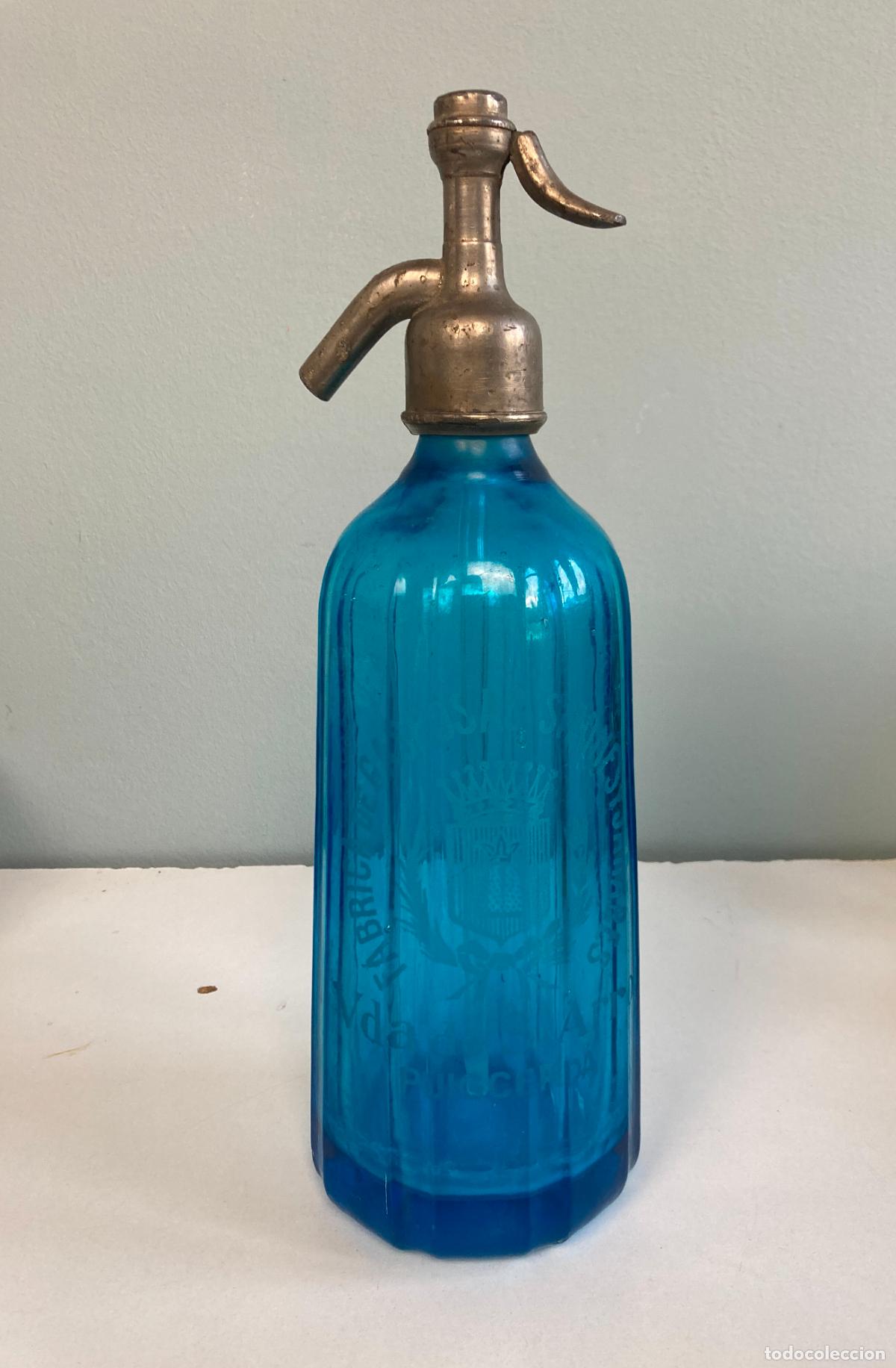 Botellas antiguas: SIF&Oacute;N - VDA DE S. ARRO, PUIGCERDA - AZUL PIRAMIDAL, MUY ESCASO