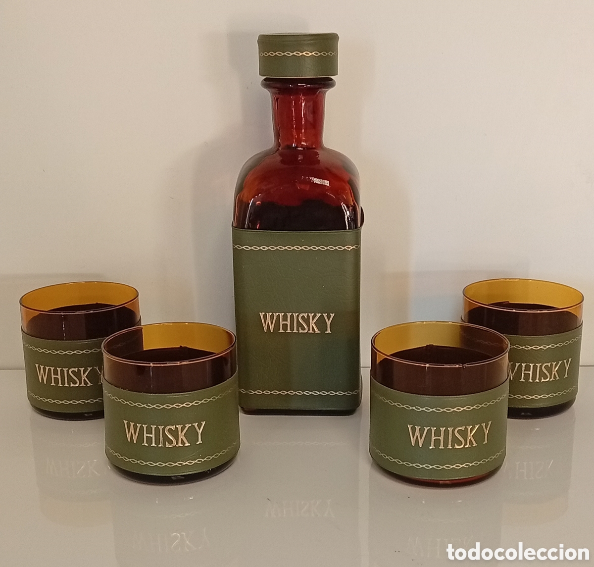 Botellas antiguas: JUEGO DE WHISKY VINTAGE DE LOS A&Ntilde;OS 70