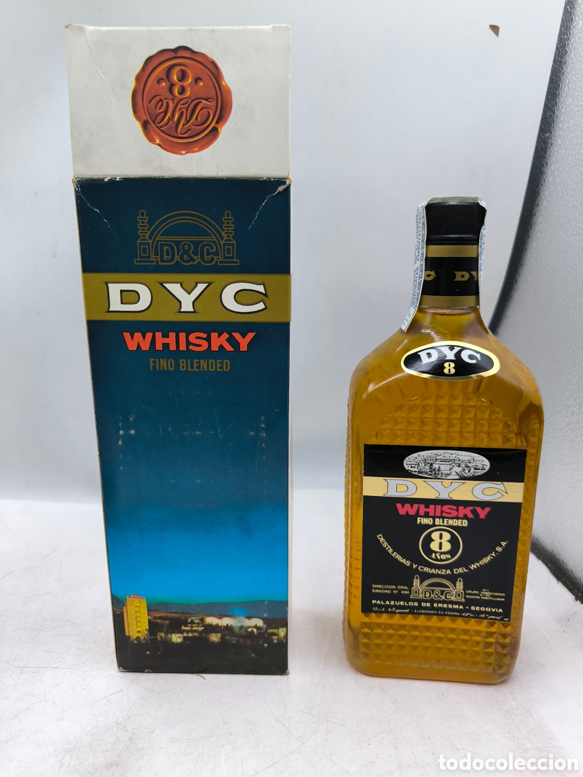 Botellas antiguas: Whisky Dyc Fino blended 8 a&ntilde;os. 75 CL.