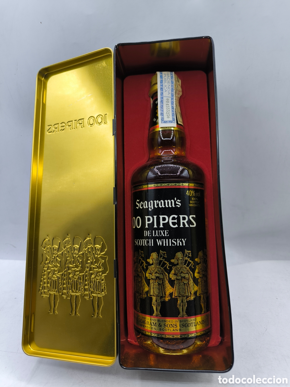 Botellas antiguas: Seagram's 100 pipers de luxe scotch Whisky. 75 CL.