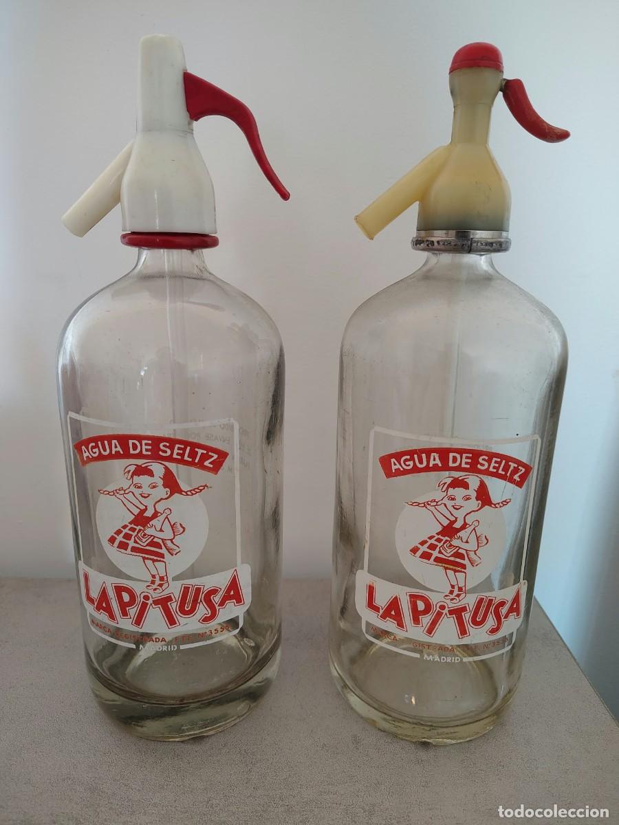 Botellas antiguas: Lote Sifones - La Pitusa, Madrid - Agua de Seltz, Botellas Antiguas, Gaseosa