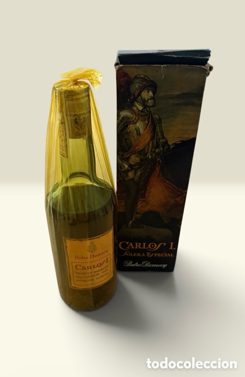Botellas antiguas: Brandy Carlos I Solera Especial de Pedro Domecq,