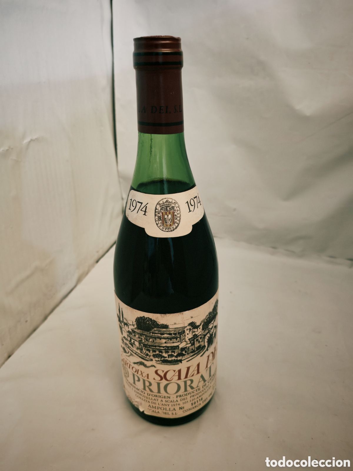 Botellas antiguas: Vino de colecci&oacute;n CARTOIXA SCALA DEI PRIORAT 1974 (Edici&oacute;n numerada, etiquetas en perfecto estad