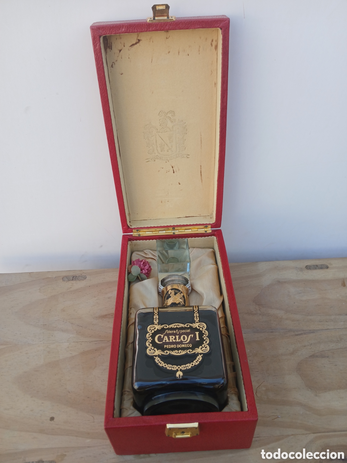 Botellas antiguas: ESTUCHE BRANDY CARLOS I SOLERA ESPECIAL PEDRO DOMECQ .