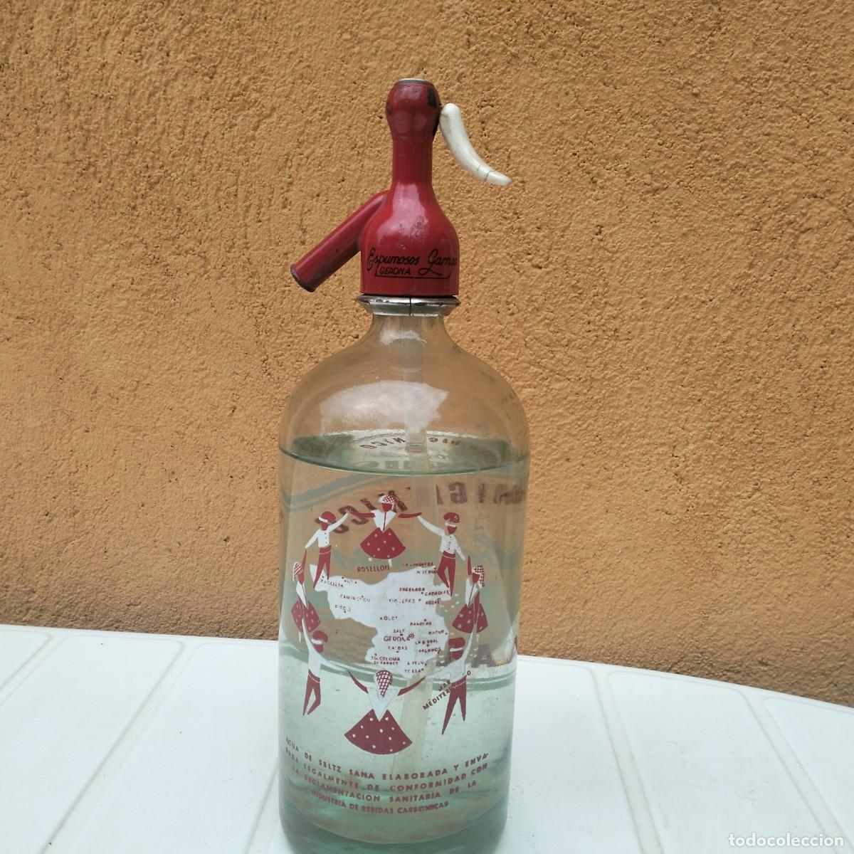 Botellas antiguas: SIF&Oacute;N CARB&Oacute;NICAS CREUS, SALT, GIRONA. SARDANA
