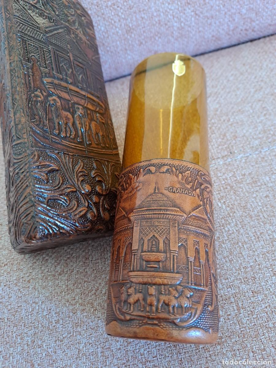 Botellas antiguas: Botella y Vaso Decorados Granada - Foto 2
