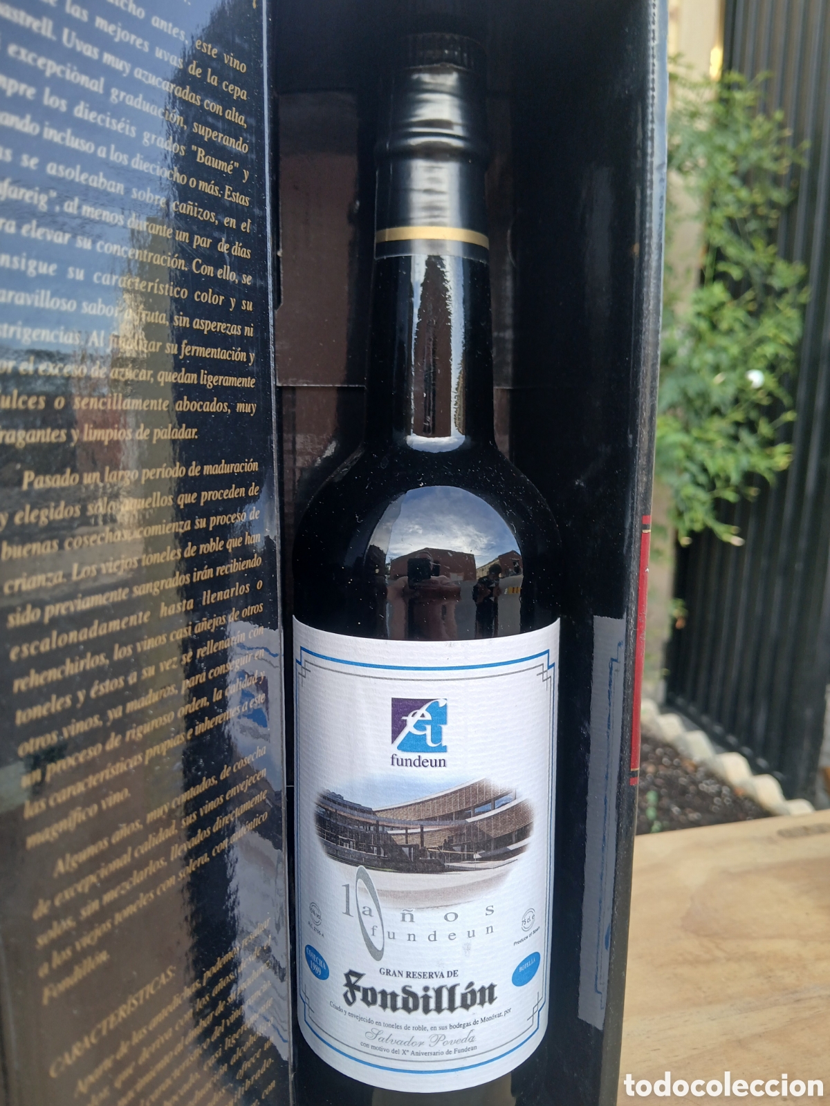 Botellas antiguas: SALVADOR POVEDA GRAN RESERVA DE FONDILL&Ograve;N, 10 A&Ntilde;OS FUNDEUN.