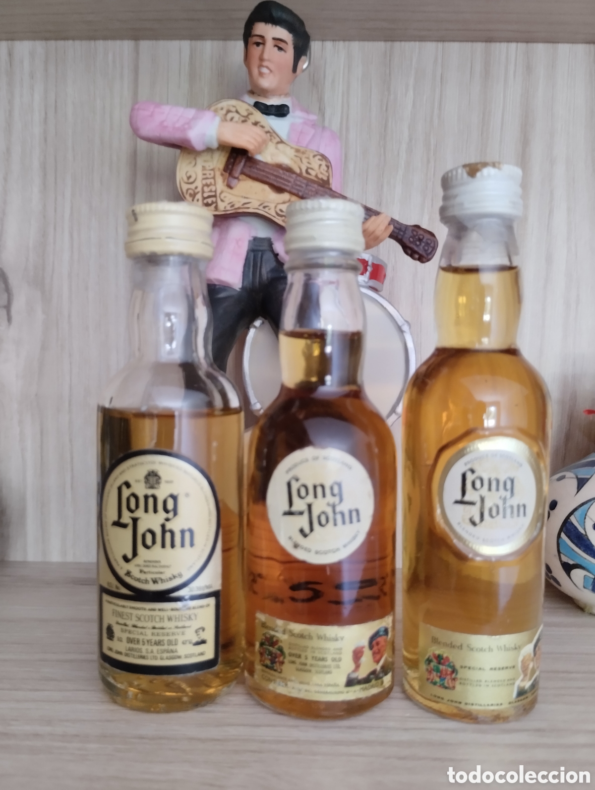 Botellas antiguas: Botellas miniatura whisky long John