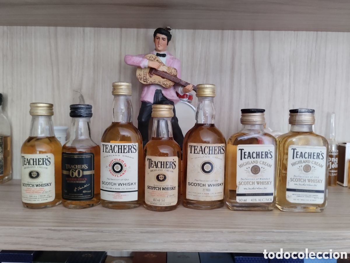 Botellas antiguas: Botellas miniatura whisky teachers