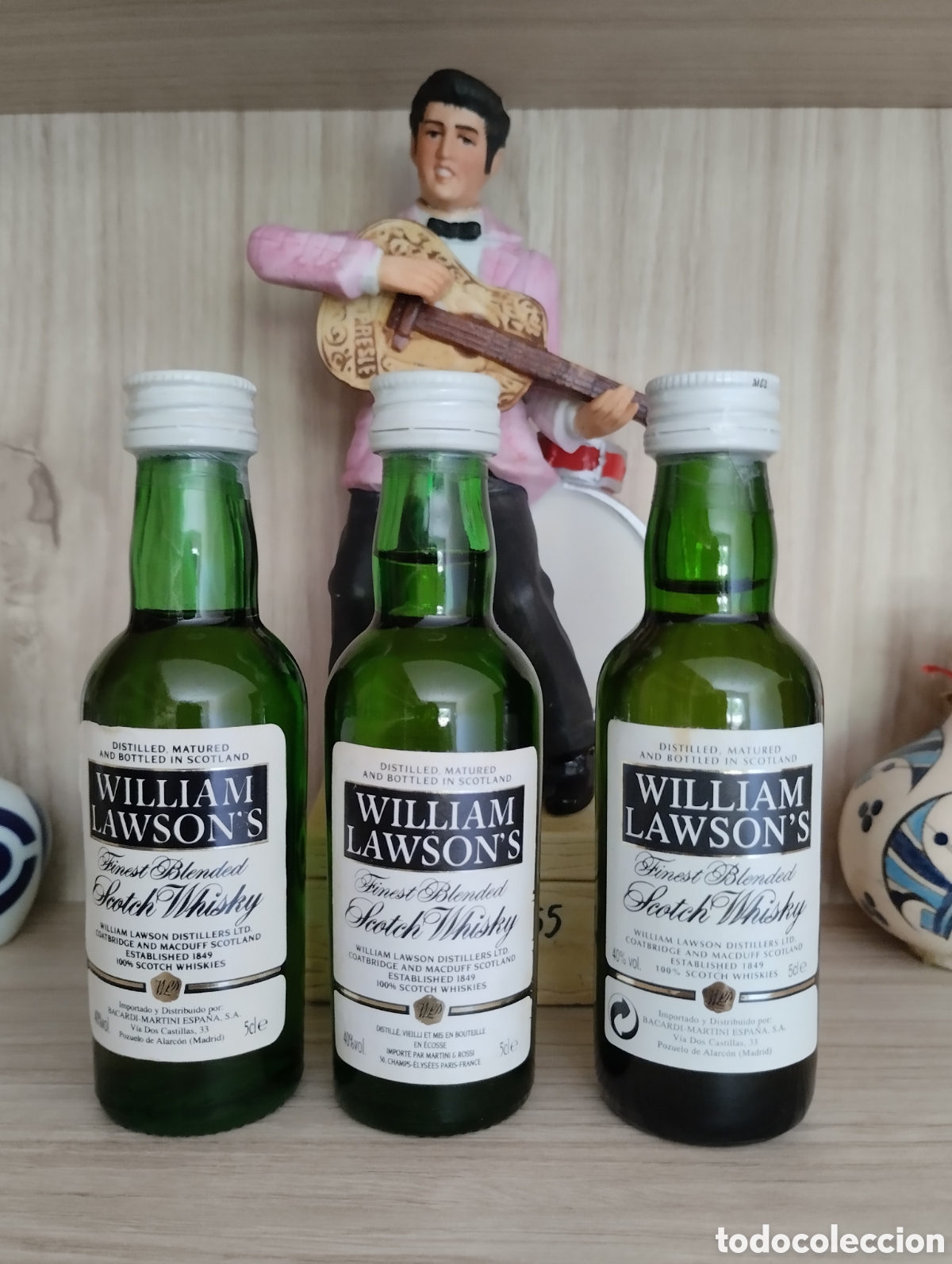 Botellas antiguas: Botellas miniatura whisky Williams Lawsons