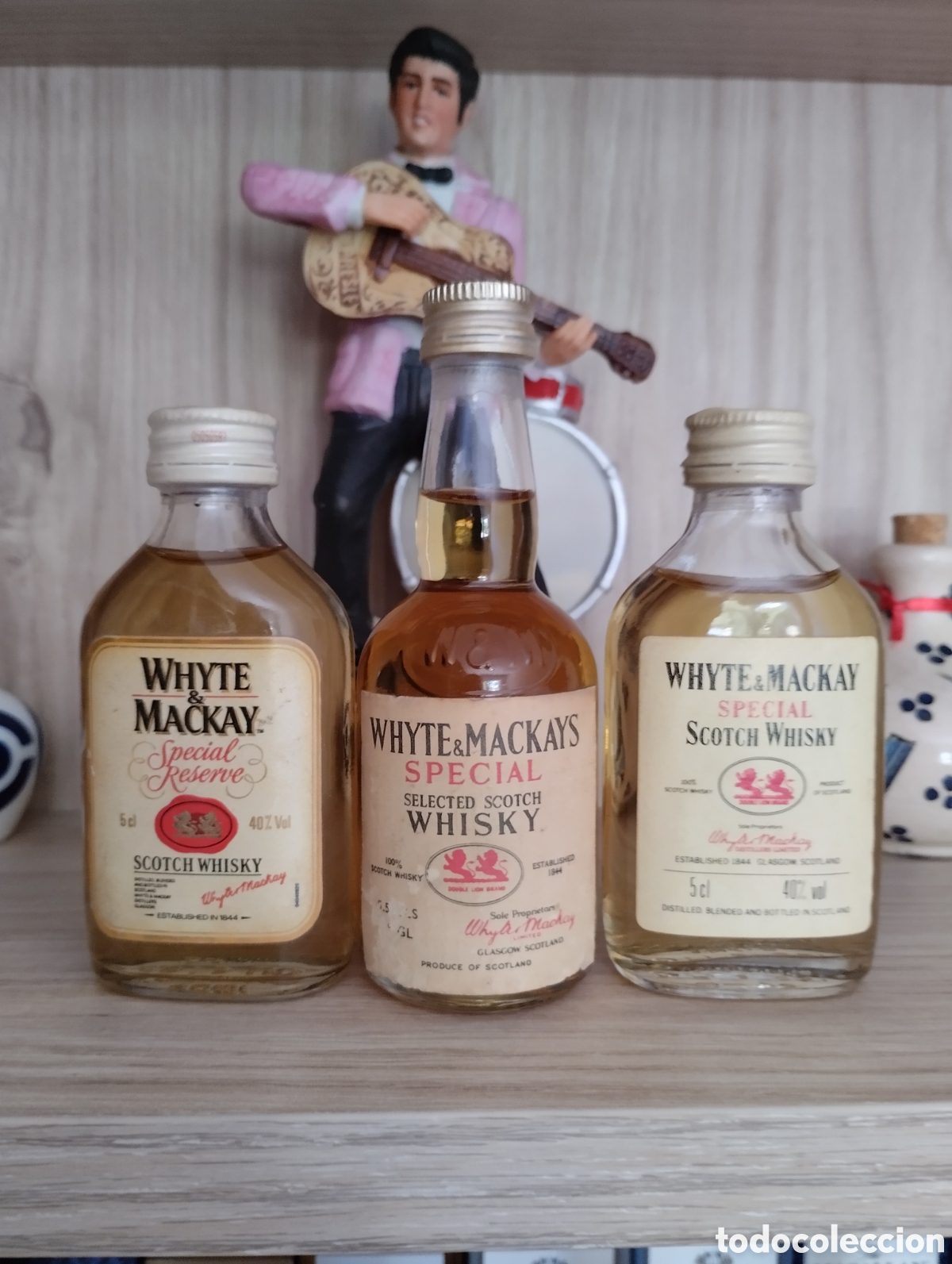 Botellas antiguas: Botellas miniatura whisky White & Mackay