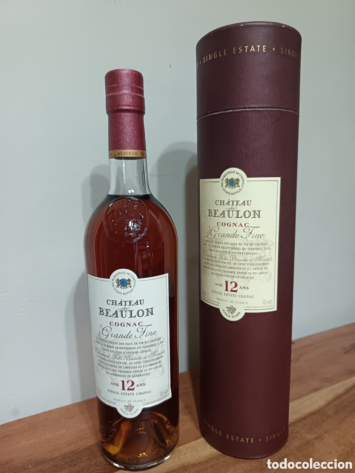 Botellas antiguas: Co&ntilde;ac Ch&acirc;teau de Beaulon 12 a&ntilde;os