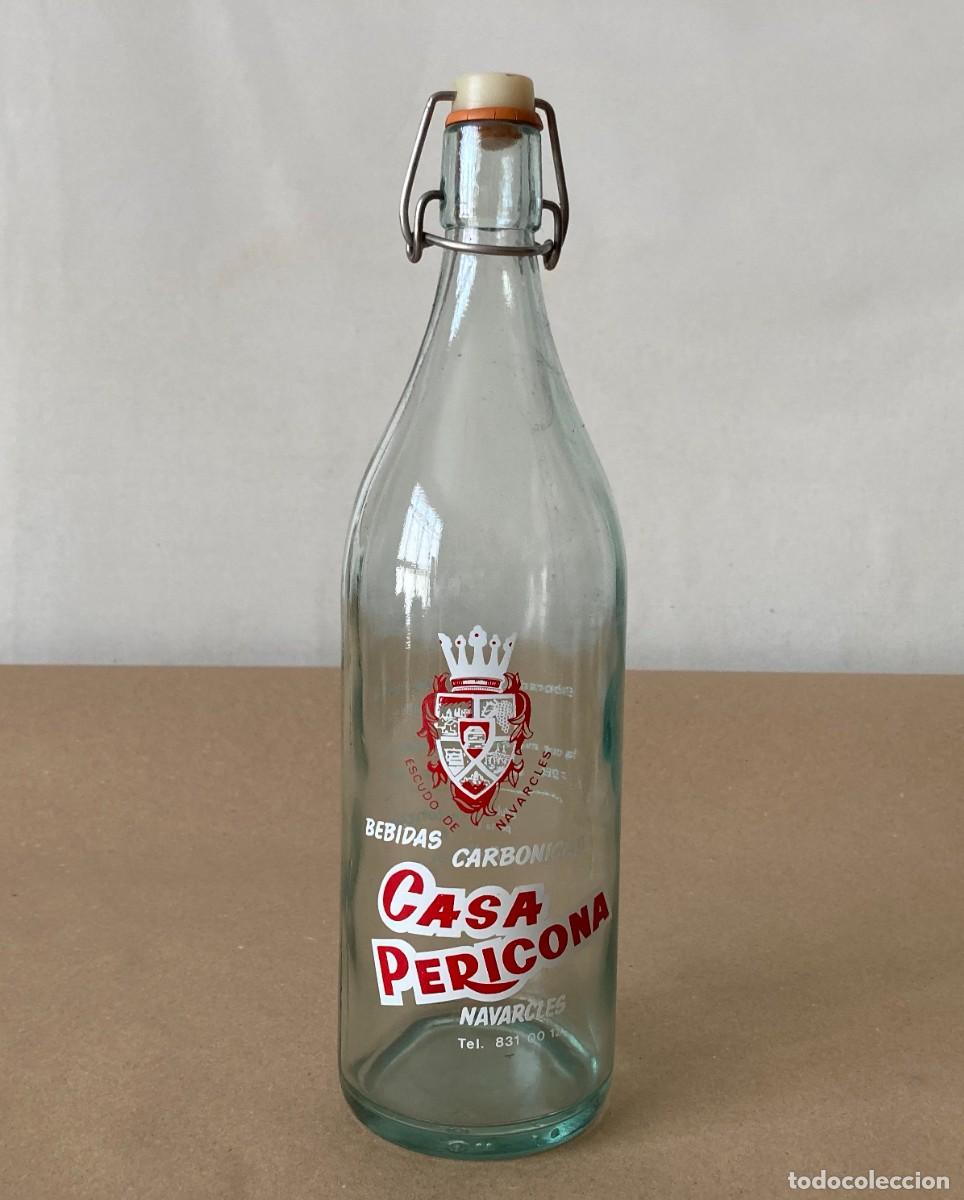 Botellas antiguas: BOTELLA BEBIDAS CARB&Oacute;NICAS CASA PERICONA NAVARCLES, 1 LITRO