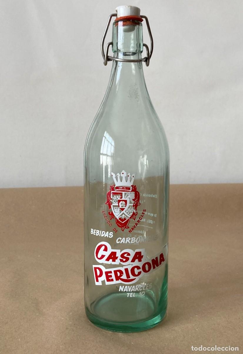 Botellas antiguas: BOTELLA BEBIDAS CARB&Oacute;NICAS CASA PERICONA NAVARCLES, 1 LITRO