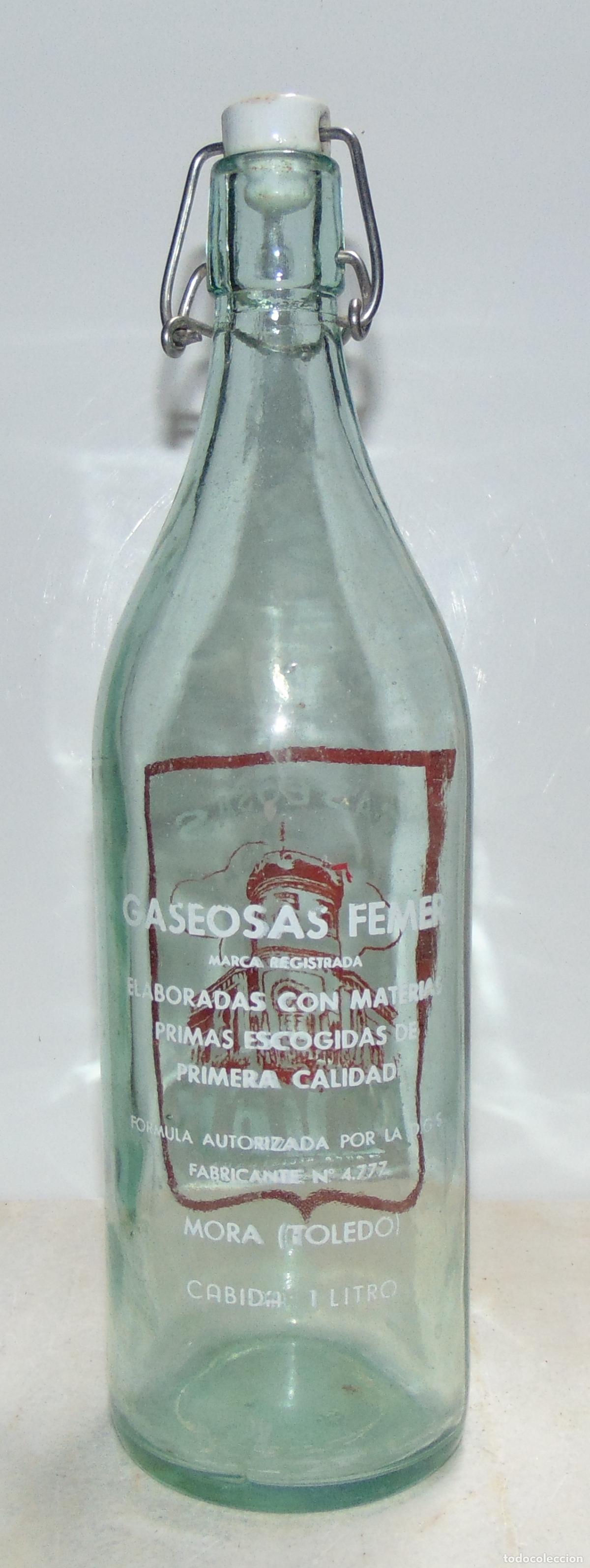 Botellas antiguas: BOTELLA FEMER MORA, TOLEDO - Foto 2