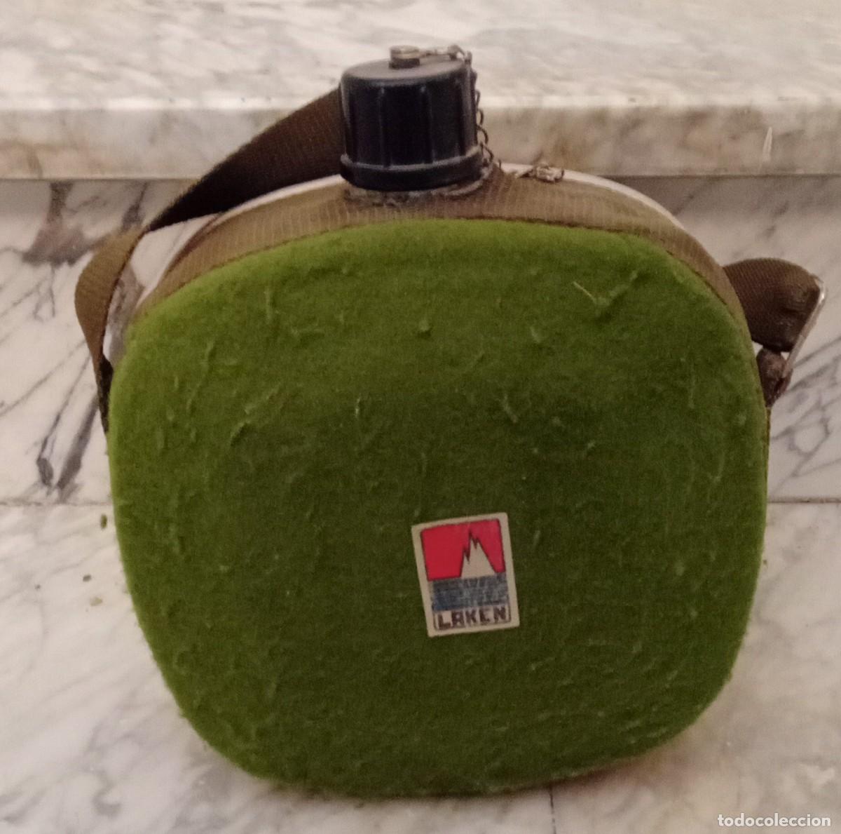 Botellas antiguas: Cantimplora verde Vintage Senderismo - Foto 1