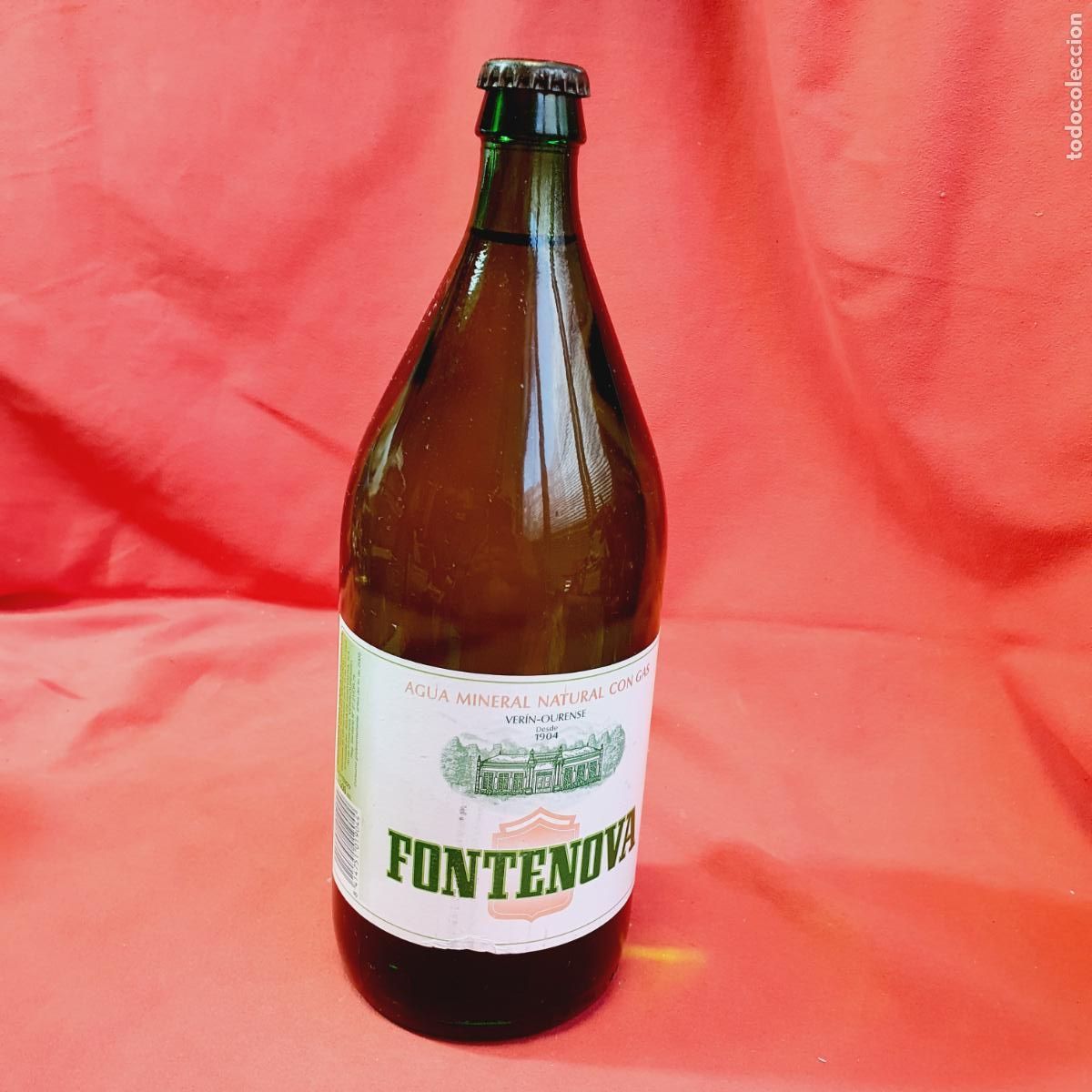 Botellas antiguas: BOTELLA-FONTENOVA-1 LITRO-LLENA-TAP&Oacute;N CON ALGO DE &Oacute;XIDO-VER FOTOGRAF&Iacute;AS-COLECCIONISTAS