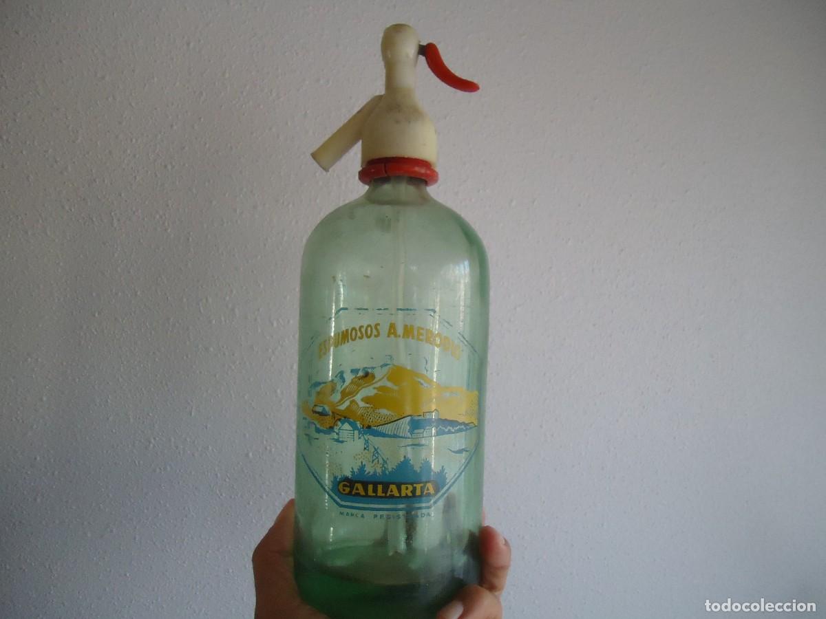 Botellas antiguas: sifon seltz gallarta bilbao minera abanto ciervana vizcaya botella espumosos merodio bilbaina vasca