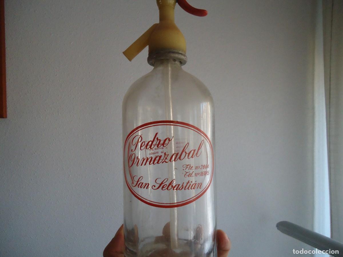 Botellas antiguas: sifon botella seltz espumosos pedro ormazabal san sebastian guipuzcoa gaseosa guipuzcoano euskadi