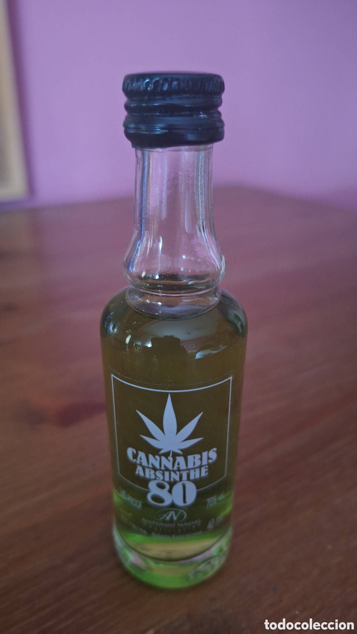 Botellas antiguas: Miniatura de bebida de cannabis - Foto 2