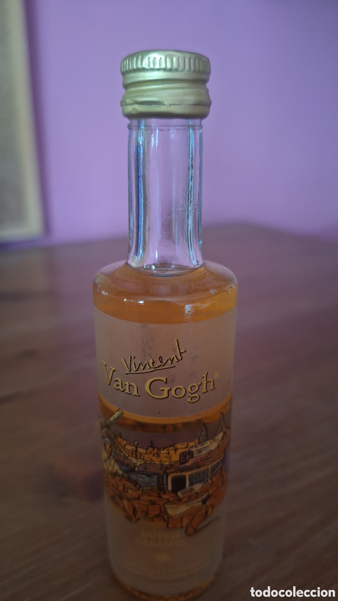 Botellas antiguas: Miniatura de licor de caramelo - Foto 2