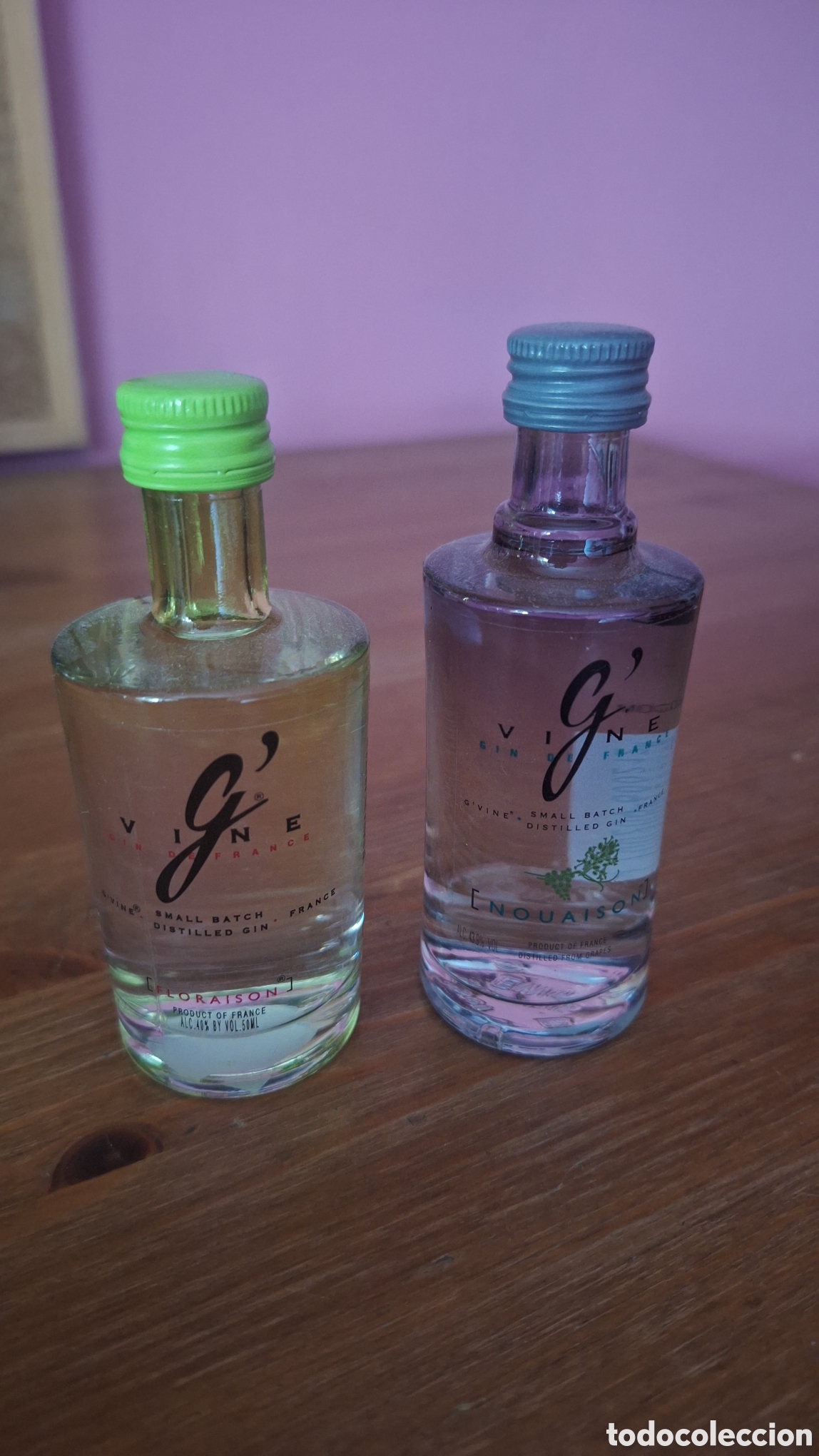 Botellas antiguas: Miniaturas de Gin Vine sin abri