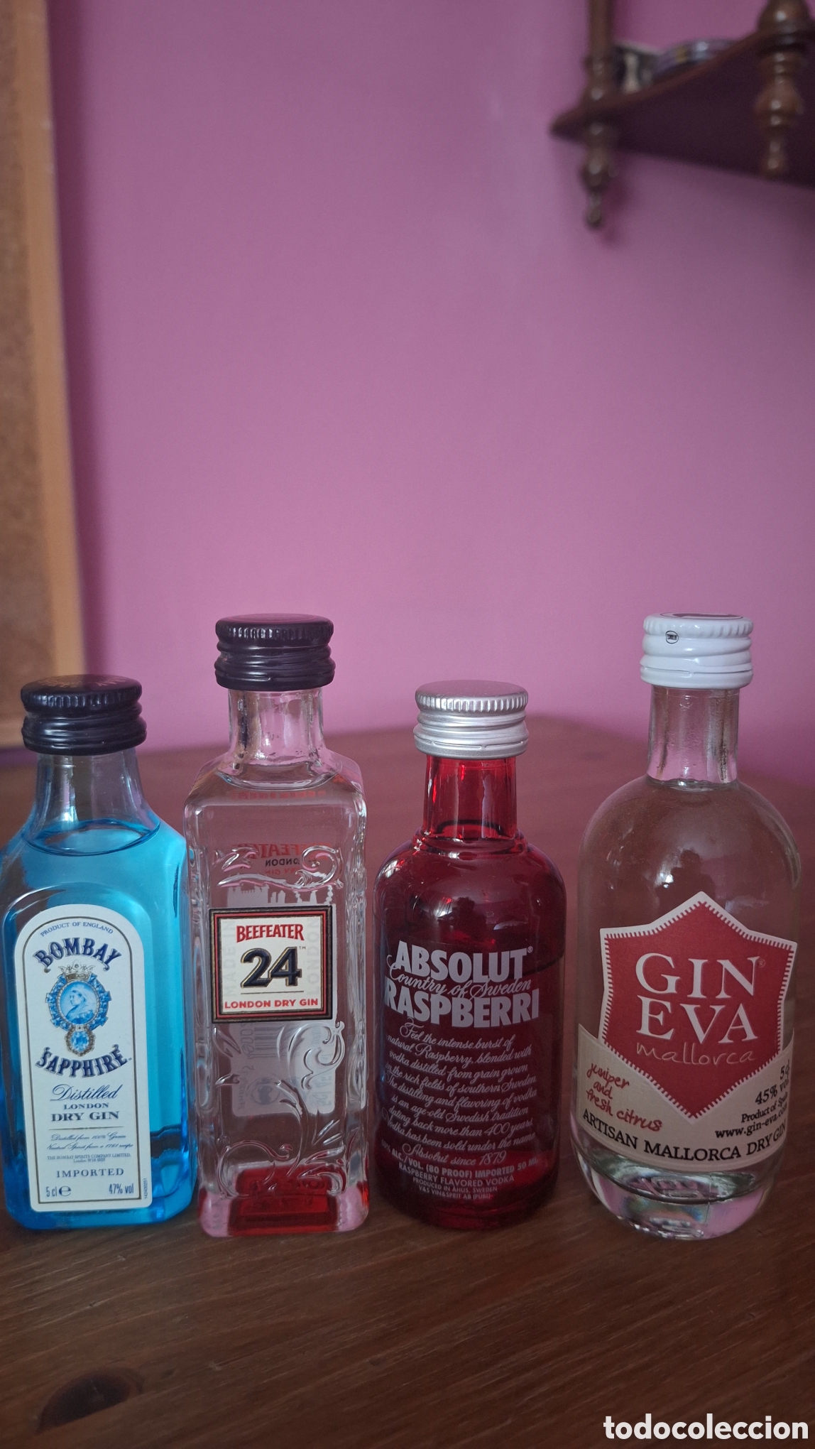 Botellas antiguas: Miniaturas de ginebra