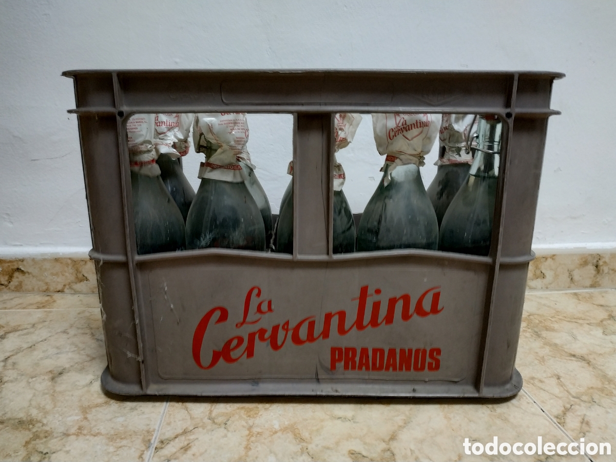 Botellas antiguas: Caj&oacute;n Gaseosas La Cervantina Pradano