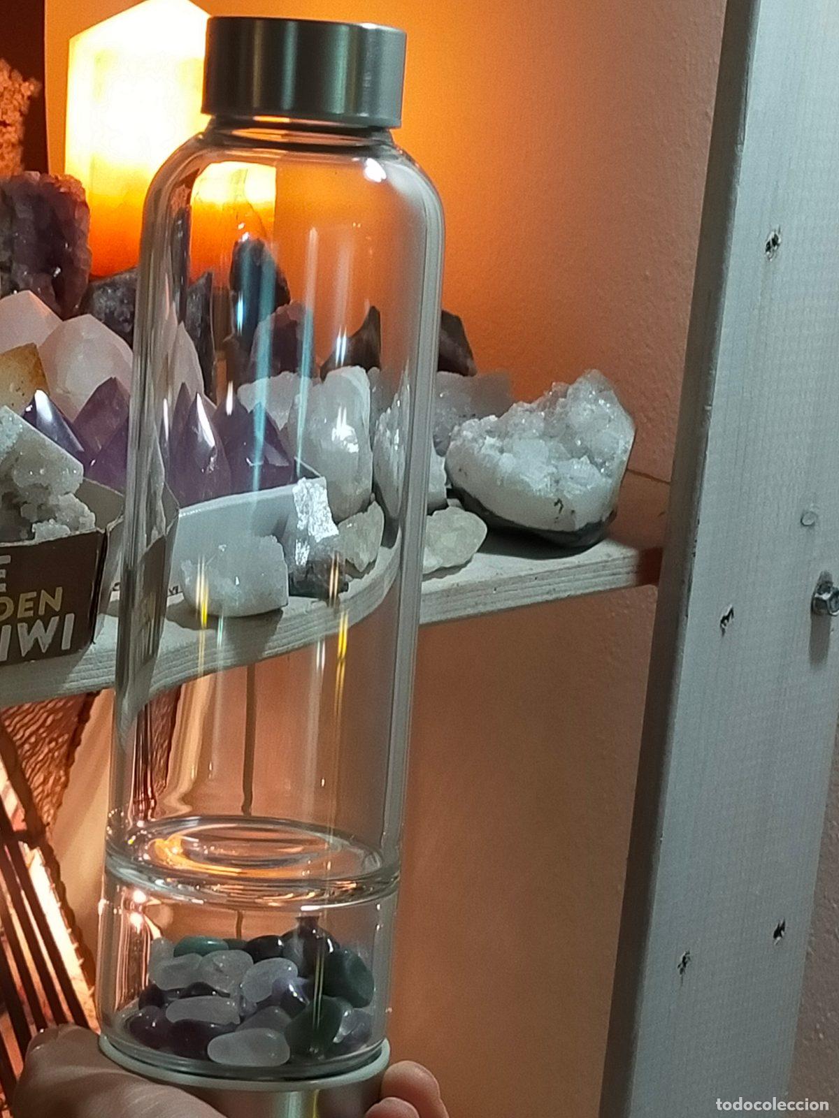 Botellas antiguas: Boraccia di Vetro Borosilicato per Elisir di Cristalli Trasparente - 24.5cm