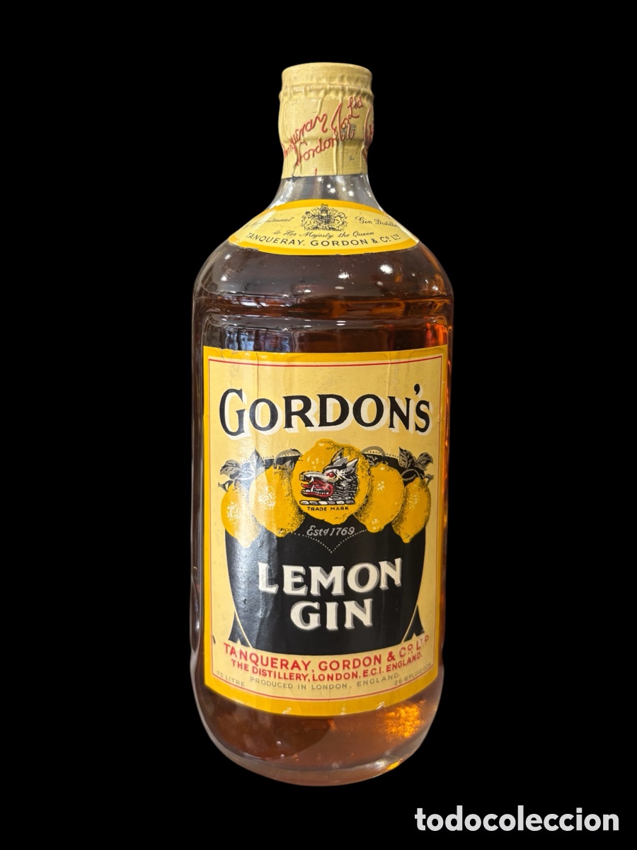 Botellas antiguas: Botella. Gordon,s. Lim&oacute;n Gin