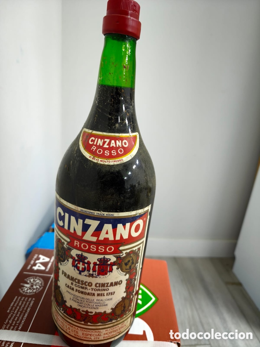 Botellas antiguas: botella antigua de vermut Cinzano Rosso vintage