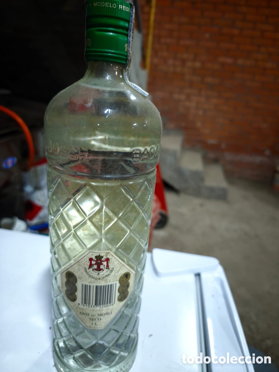 Botellas antiguas: Antigua botella de An&iacute;s del Mono Seco - Foto 2