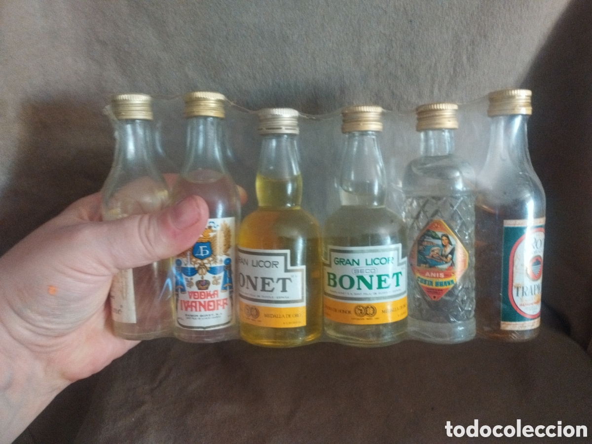 Botellas antiguas: Juego botellines bonet - Foto 2