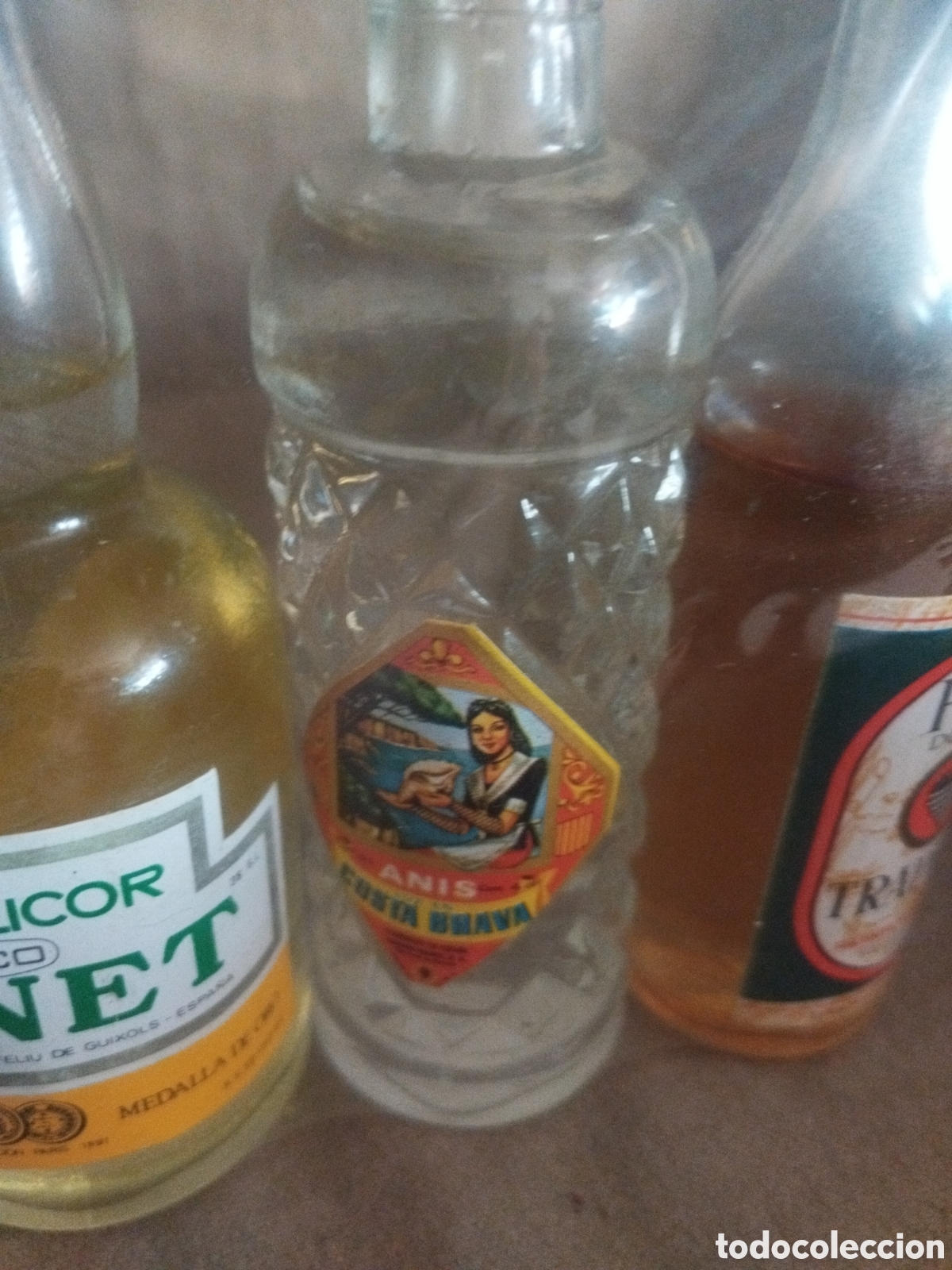Botellas antiguas: Juego botellines bonet - Foto 6
