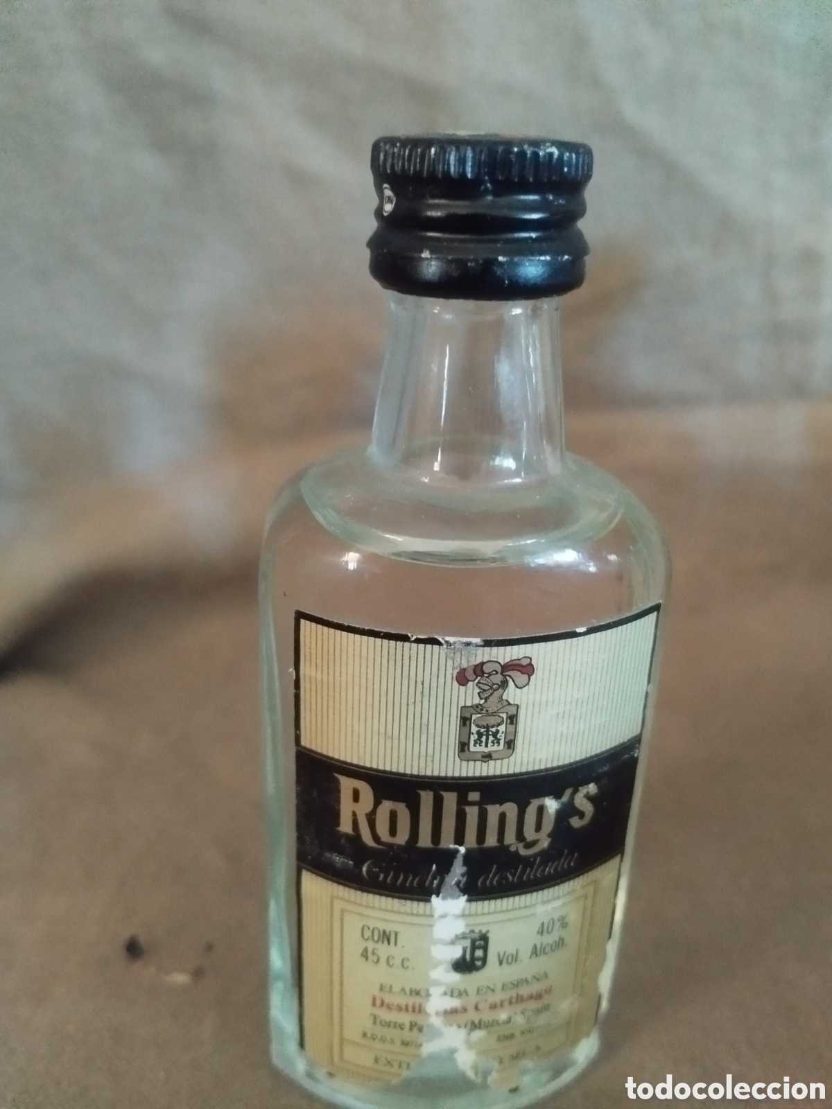 Botellas antiguas: Botellin ginebra rollings - Foto 5