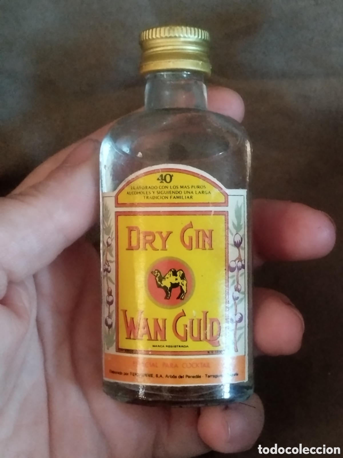 Botellas antiguas: Botellin gin wan gulp - Foto 3