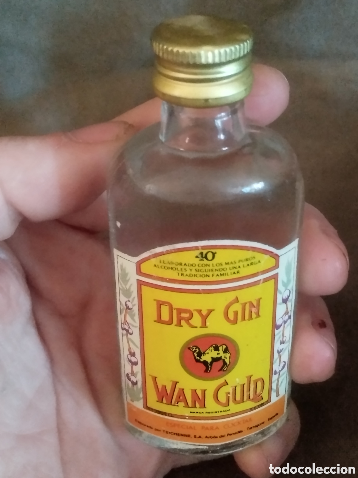 Botellas antiguas: Botellin gin wan gulp - Foto 4