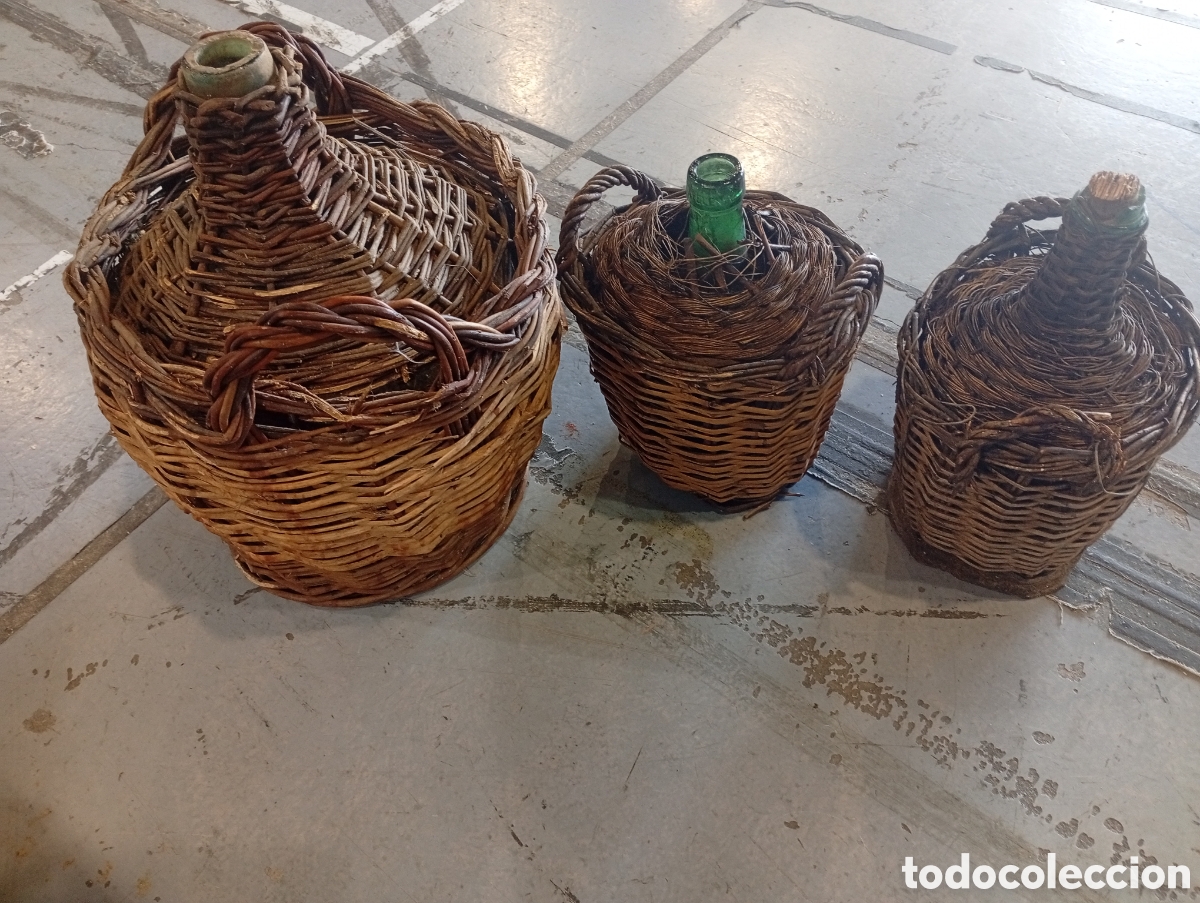 Botellas antiguas: LOTE 3. GARRAFAS DAMAJUANAS