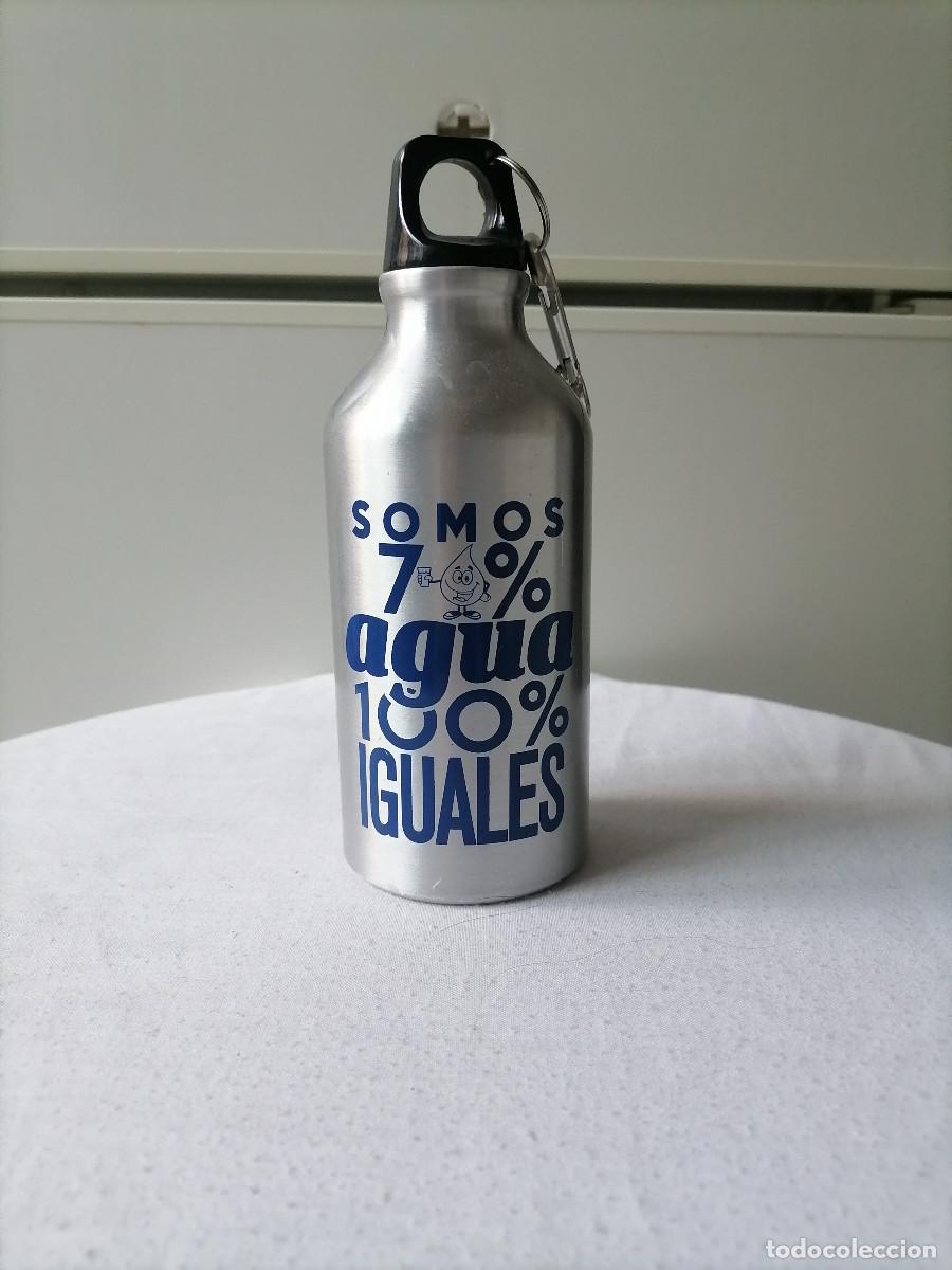 Botellas antiguas: Botella de aluminio publicidad Emacsa