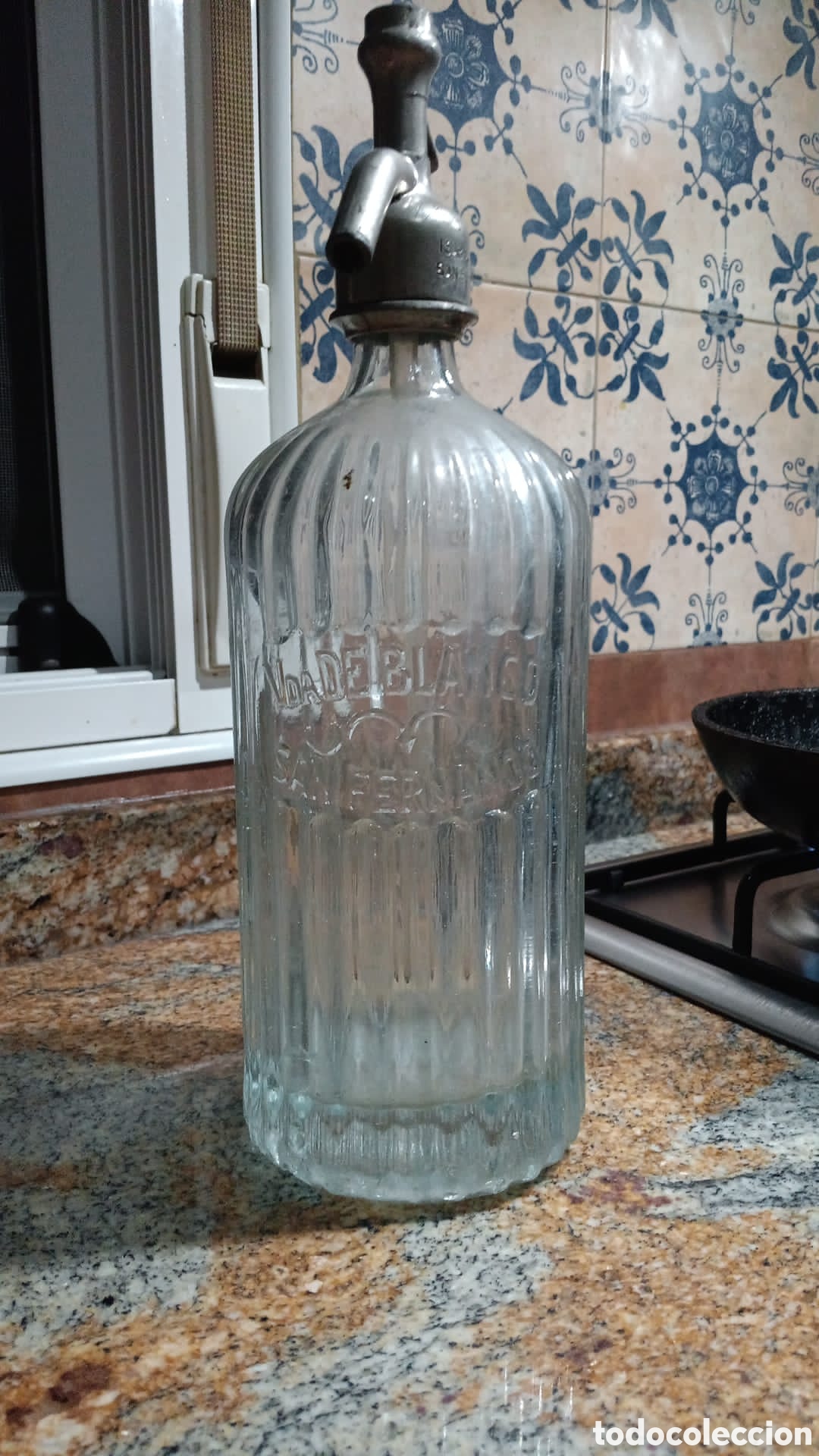 Botellas antiguas: Sif&oacute;n Viuda de Blanco San Fernando Cadiz