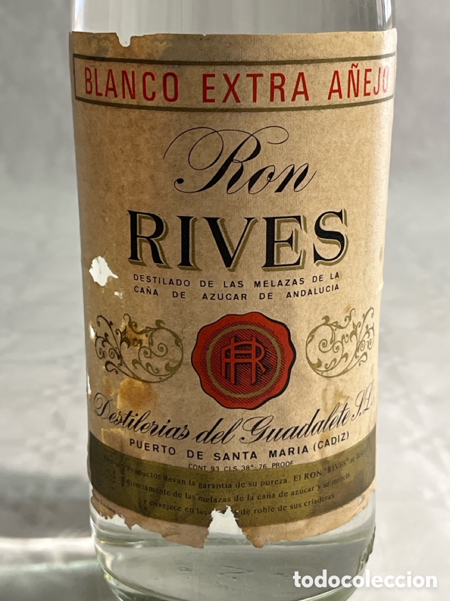 Botellas antiguas: Ron RiveS Extra A&ntilde;ejo - vintage - Foto 2
