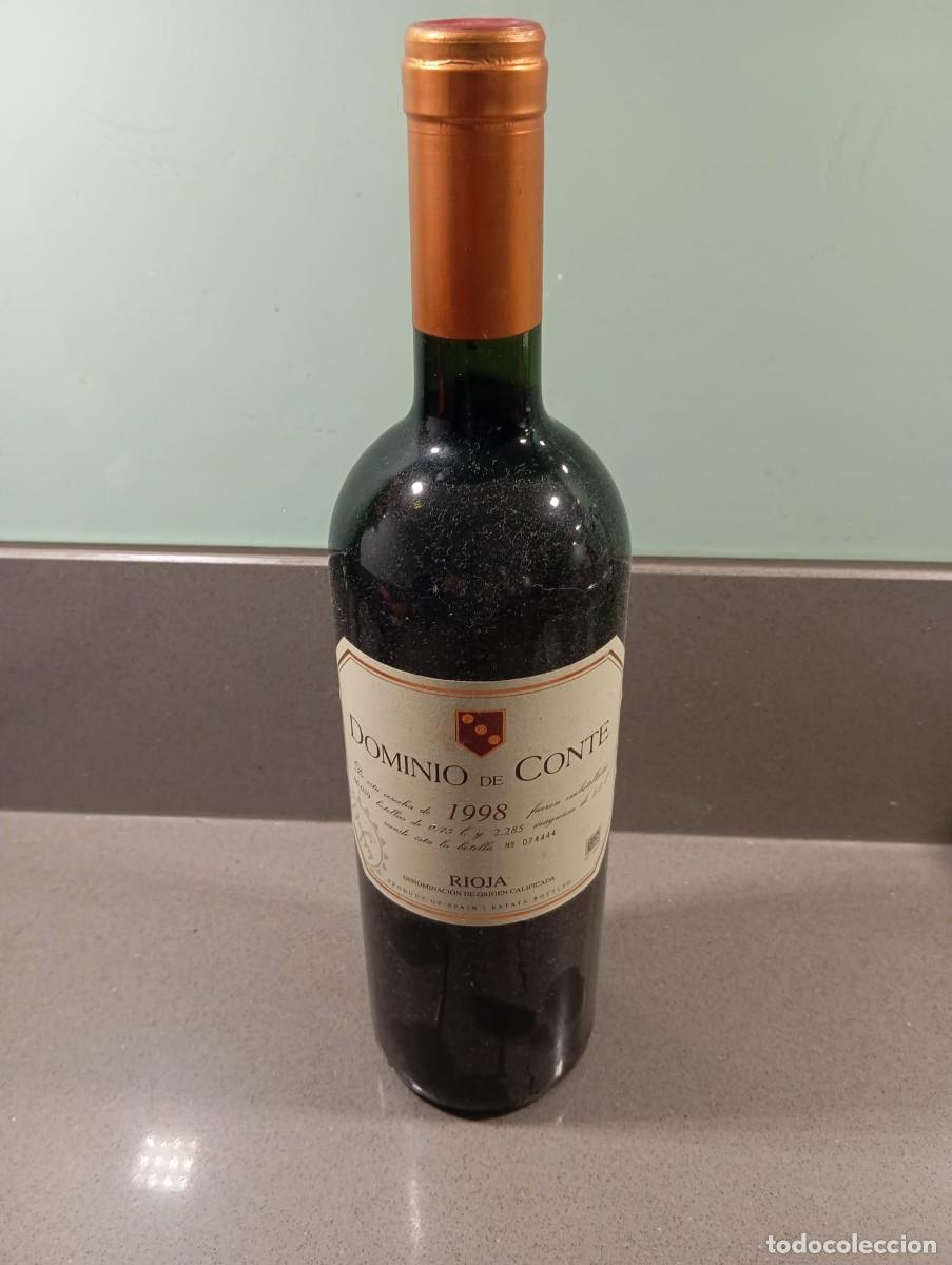 Botellas antiguas: BOTELLA VINO RIOJA ALTA RESERVA DOMINIO DE CONTE 1998. BODEGAS BRET&Oacute;N.