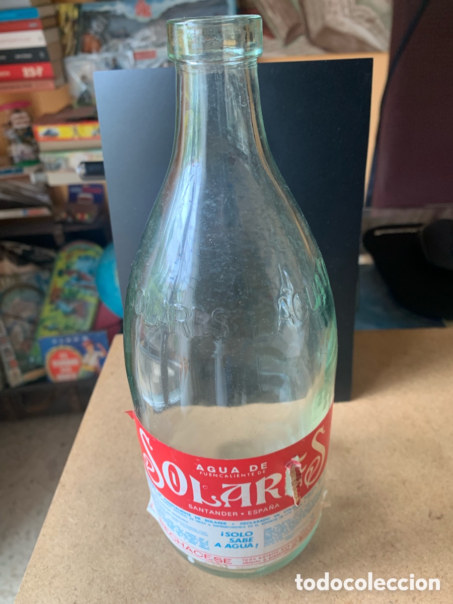 Botellas antiguas: ANTIGUA BOTELLA DE AGUA DE SOLARES . A&Ntilde;OS 70.