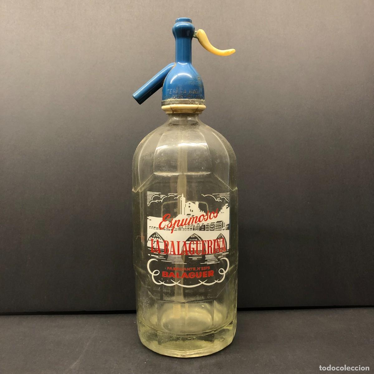 Botellas antiguas: BOTELLA SIF&Oacute;N - GASEOSAS LA BALAGUERINA - BALAGUER - LLEIDA - FABRICANTE N&ordm;3375 / 1589