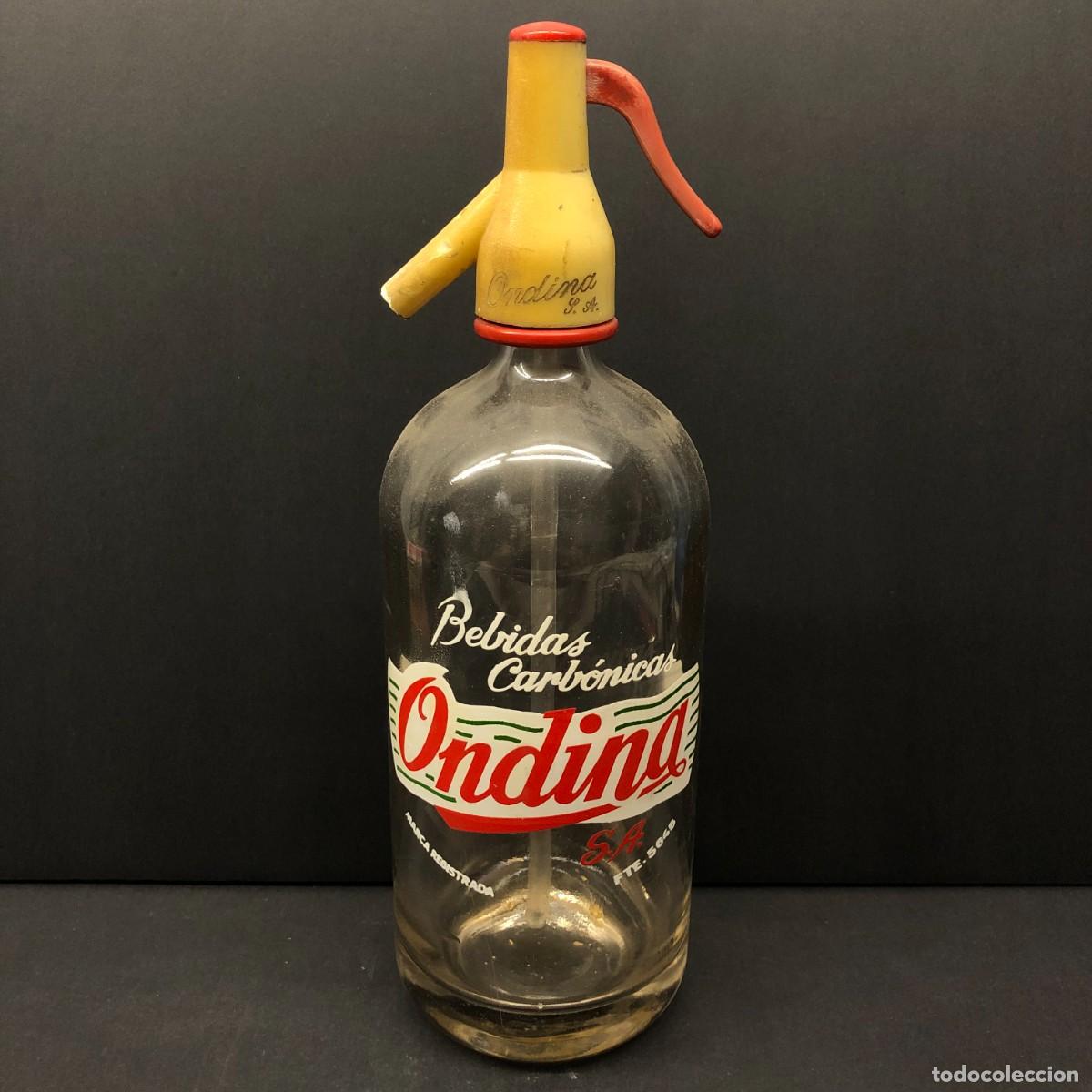 Botellas antiguas: BOTELLA SIF&Oacute;N - BEBIDAS CARB&Oacute;NICAS - ONDINA - MARCA REGISTRADA - FABRICANTE N&ordm;5645 / 1593