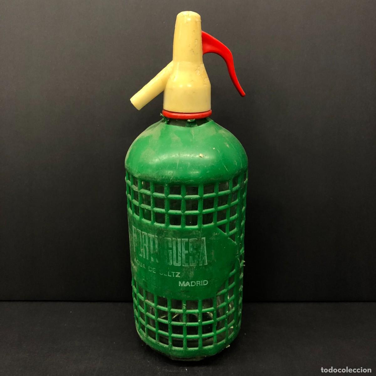 Botellas antiguas: BOTELLA SIF&Oacute;N - LA PORTUGUESA - AGUA DE SELTZ - MADRID - FABRICANTE N&ordm;3642 / 1600