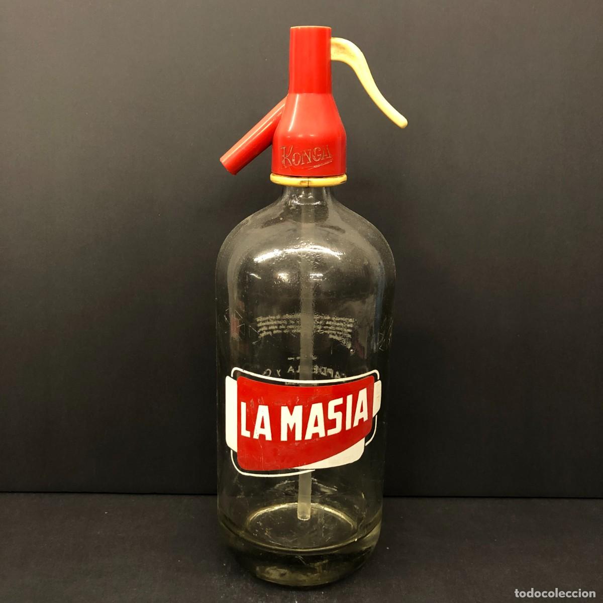 Botellas antiguas: BOTELLA SIF&Oacute;N - LA MASIA - KONGA - CAPDEVILA Y C&ordf; - MOLLERUSA - LERIDA - FABRICANTE N&ordm;3447 / 1601