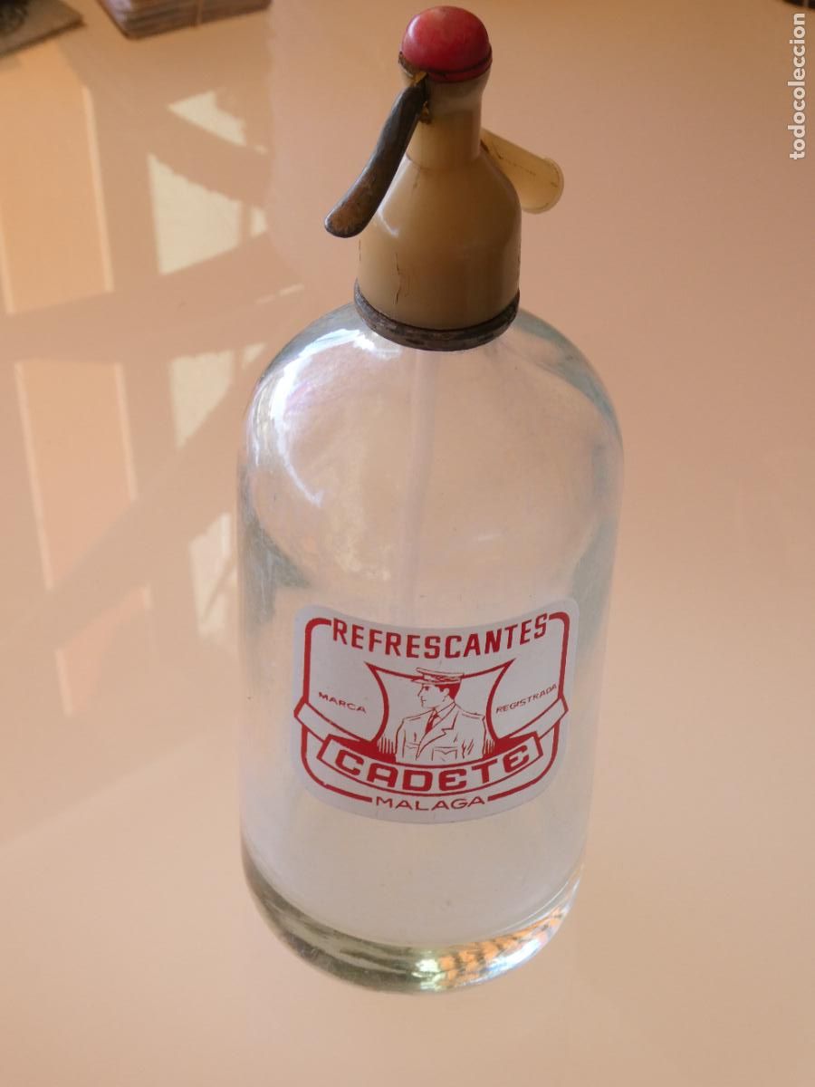 Botellas antiguas: ANTIGUO SIF&Oacute;N REFRESCANTES CADETE DE M&Aacute;LAGA. FRANCISCO ORTEGA. 1,7KG