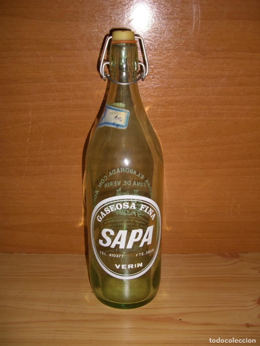 Botellas antiguas: BOTELLA GASEOSA SAPA VERIN