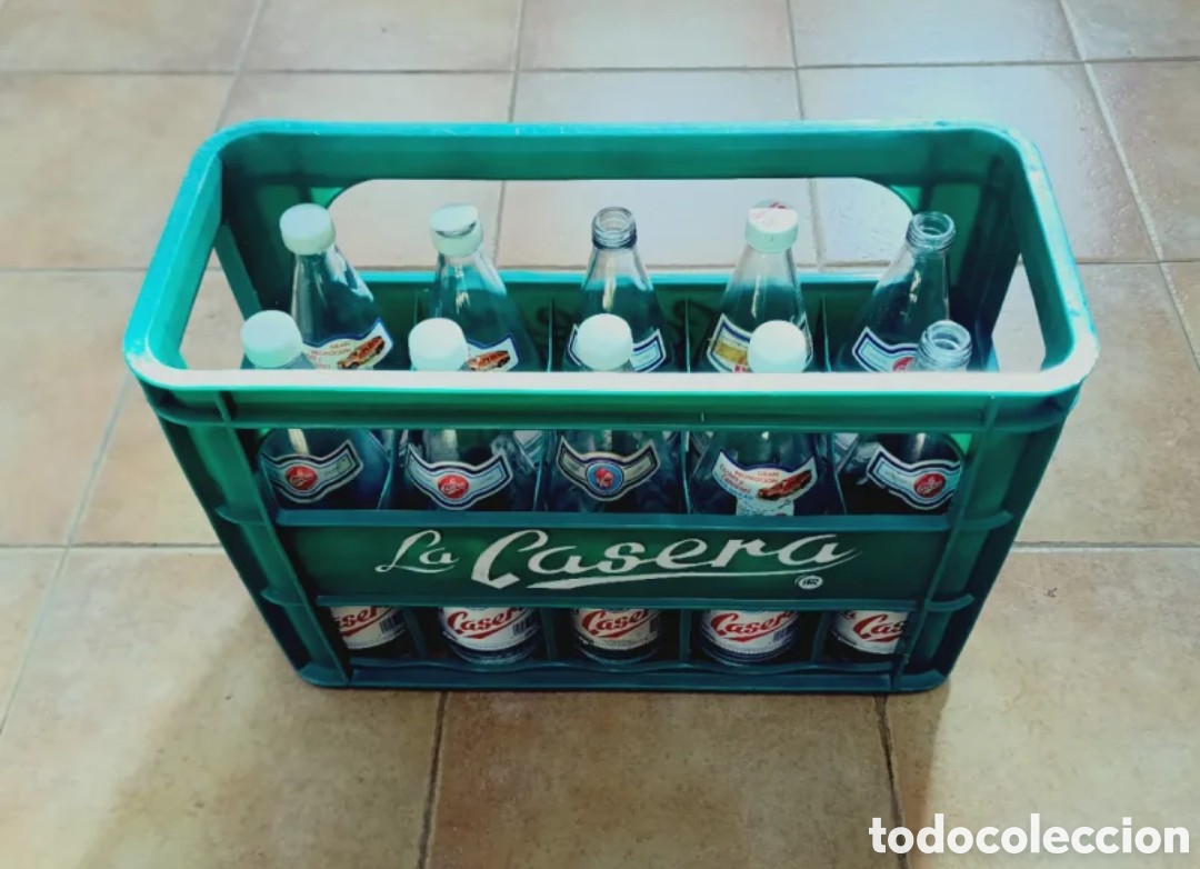Botellas antiguas: Caja Antiguas Botellas Gaseosa La Casera